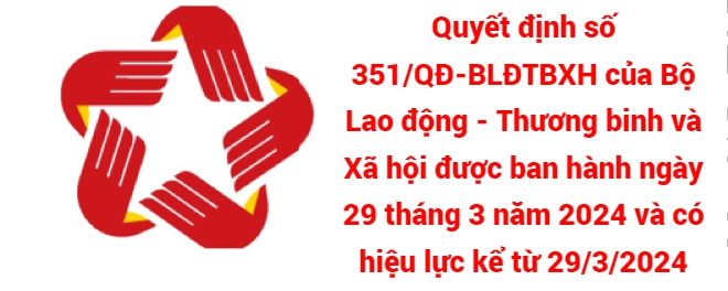 Quyết định số 351 QĐ-BLĐTBXH sửa đổi, bổ sung 
lĩnh vực việc làm thuộc phạm vi chức năng quản lý nhà nước 
của Bộ Lao động - Thương binh và Xã hội