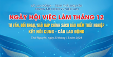 Trung tâm Dịch vụ việc làm Thái Nguyên tổ chức Ngày hội việc làm Tháng 12 năm 2024 vào ngày 23 12 2024